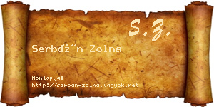 Serbán Zolna névjegykártya